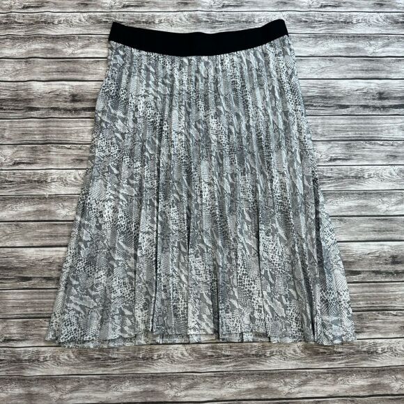 Time and Tru Women's Accordion Pleat Snakeskin Skirt XL Extra Large 16 18 Grey - Picture 1 of 9